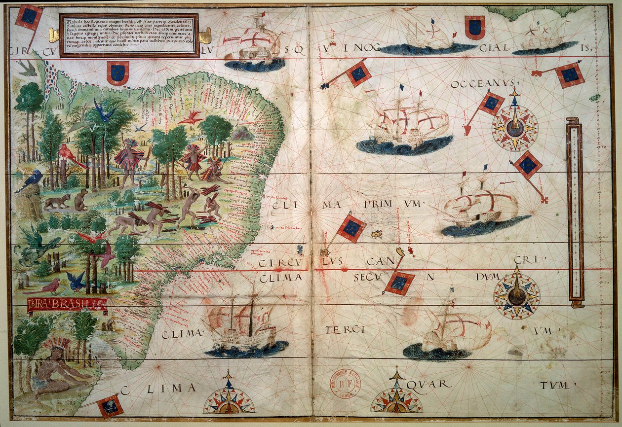 Hydrographic map of Brazil by Lopo Homem