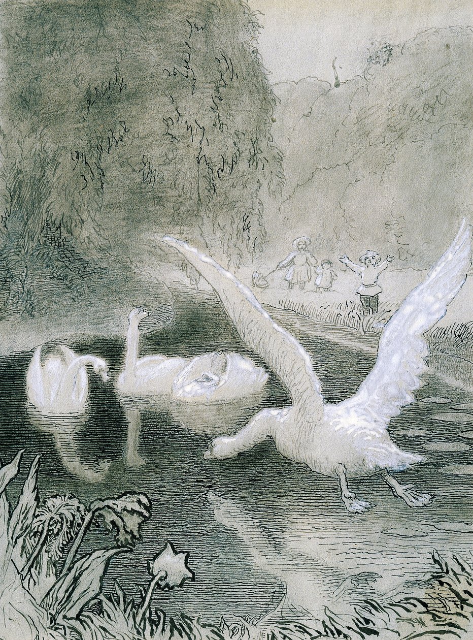 Ugly Duckling, Illustration for Fairy Tale by Hans Christian Andersen by Lorens Frolich