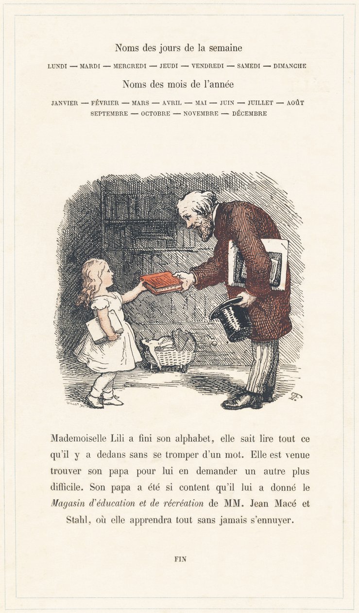 Mademoiselle Lili Can Read, Page 40 - Alphabet of Mademoiselle Lili, by L. Froelich and by a Dad (Hetzel Himself). Bibliotheque & Magasin d