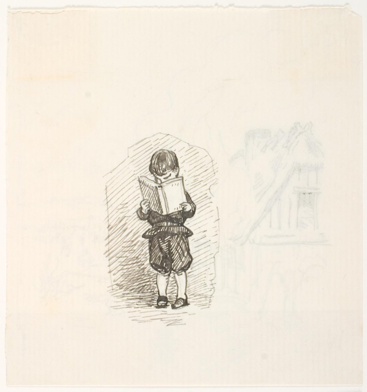 Boy Reading a Book by Lorenz Frølich