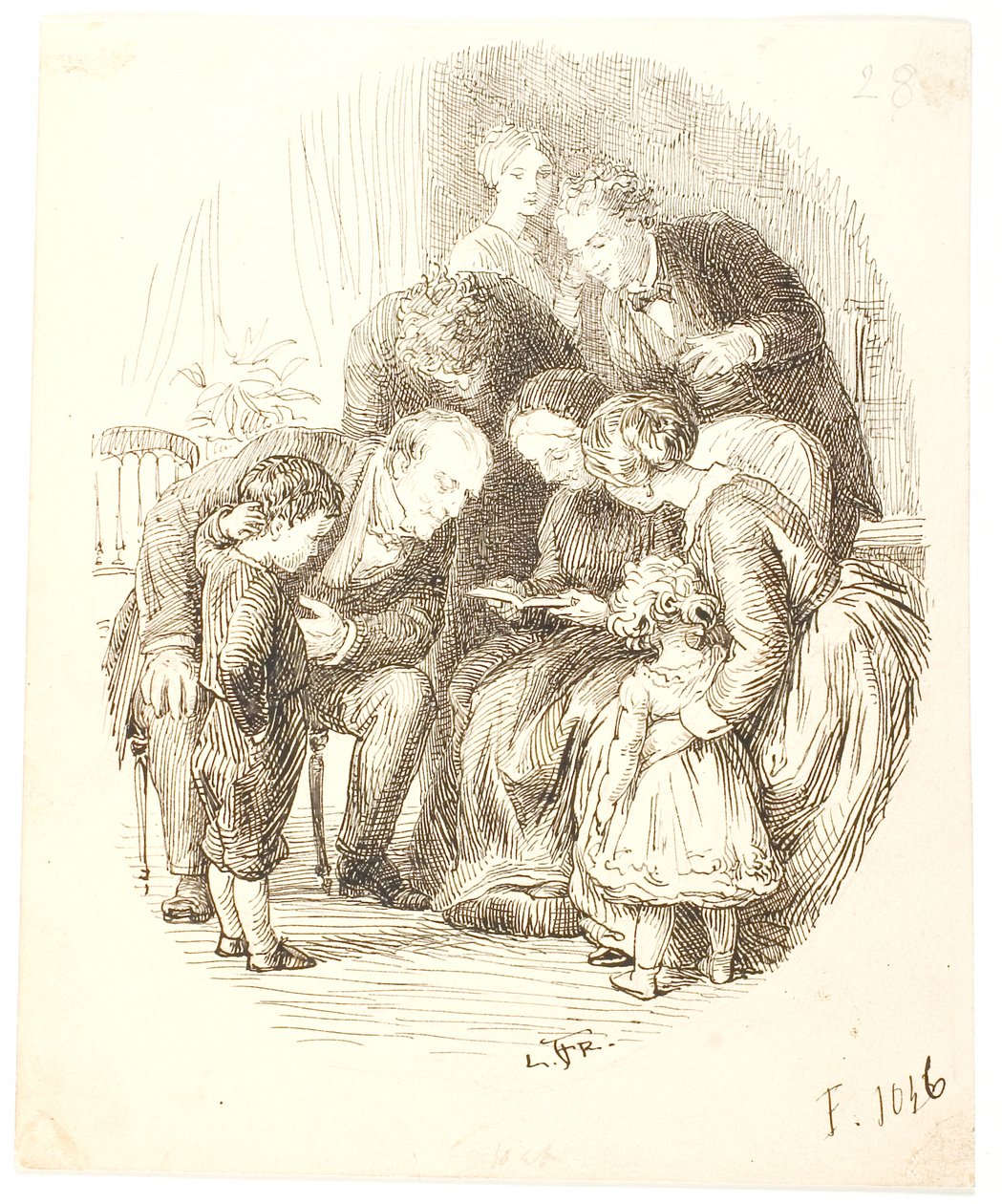 Reading Aloud. Family Group by Lorenz Frølich