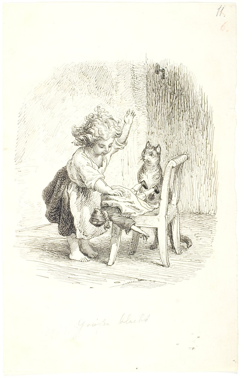 Little Girl Spanking Her Doll by Lorenz Frølich