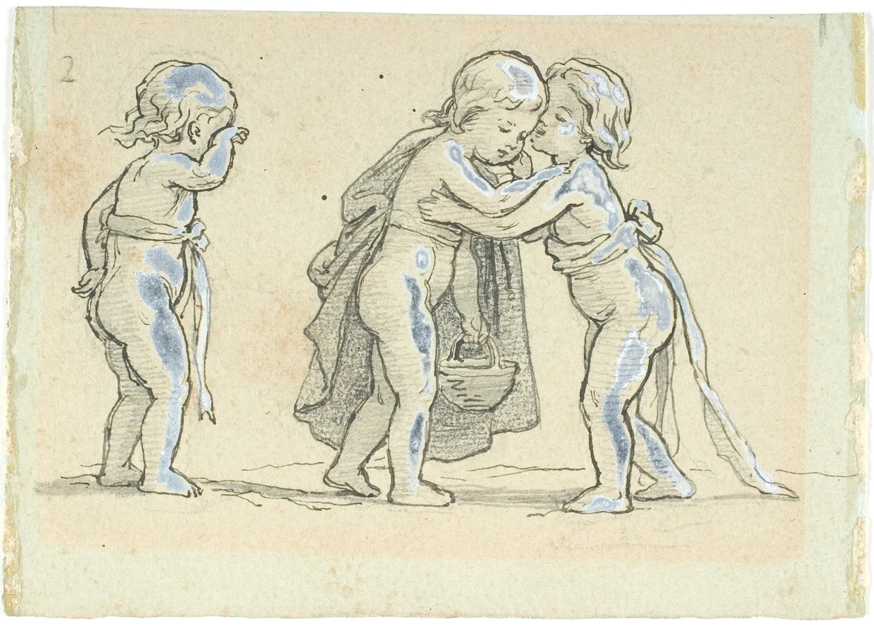 Vignette with Children Saying Goodbye by Lorenz Frølich