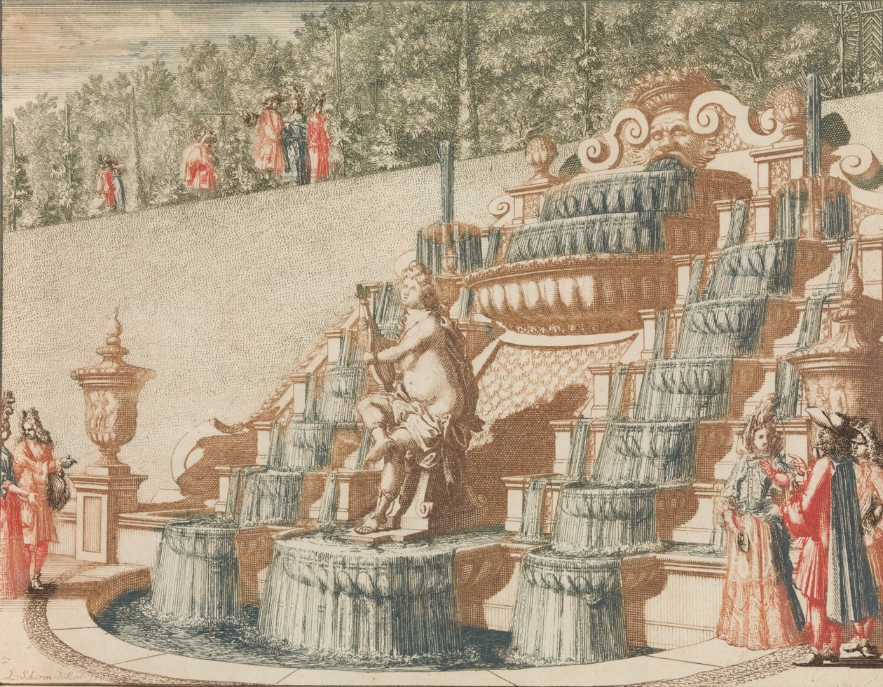 The Cascade of Galathea, on the West Side of the Great Garden, in: Theatre of the Most Important by Lorenz Scherm