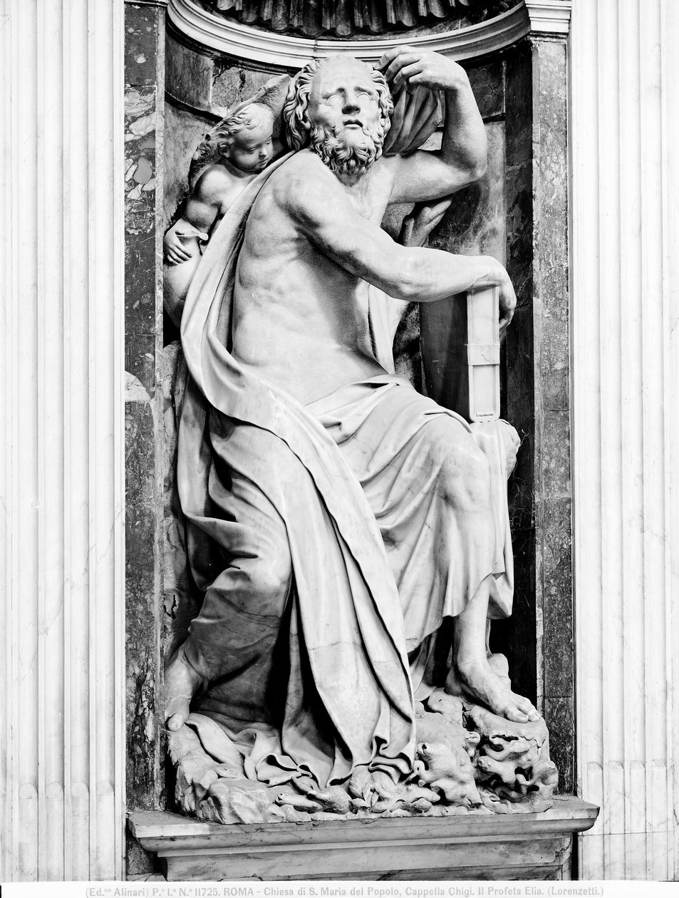 The prophet Elijah, in the Chigi Chapel by Lorenzetto