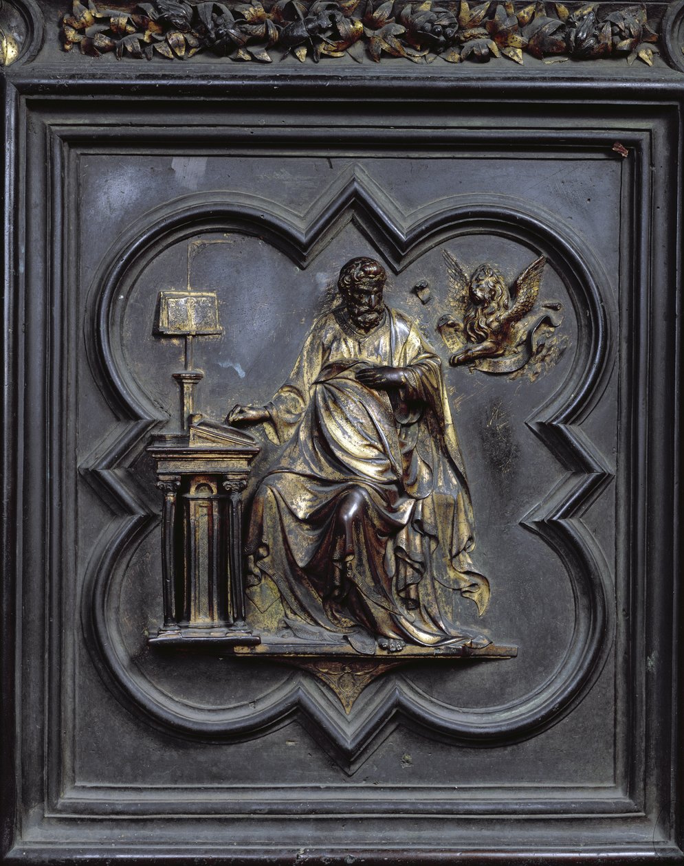 St Mark the Evangelist, Panel D of the North Doors of the Baptistery of San Giovanni by Lorenzo Ghiberti