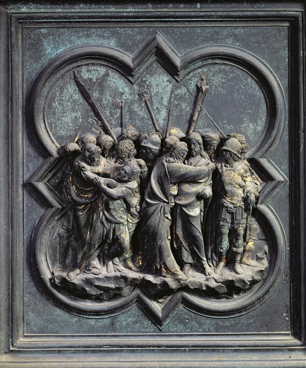 The Capture of Christ, Fourteenth Panel of the North Doors of the Baptistery of San Giovanni by Lorenzo Ghiberti