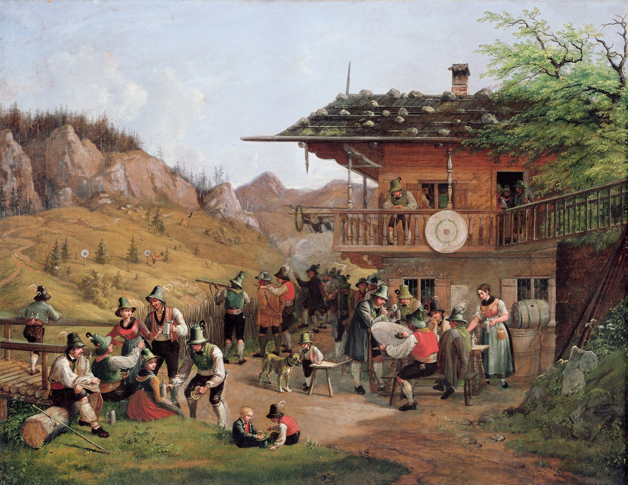 Target Practice in Fischbachau by Lake Schlier by Lorenzo I Quaglio