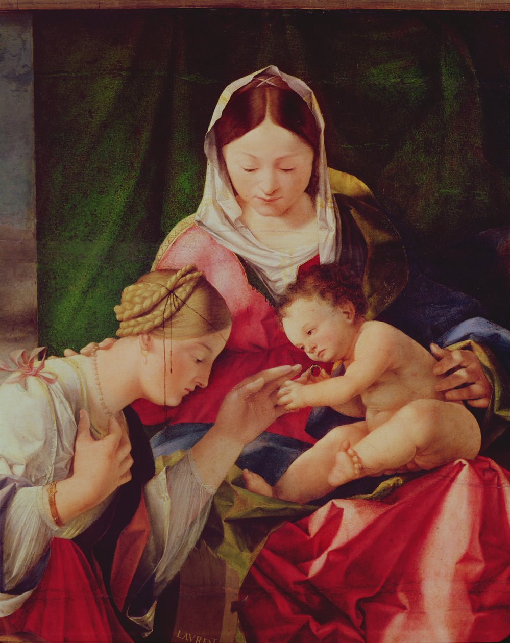 The Mystic Marriage of Saint Catherine (detail) by Lorenzo Lotto