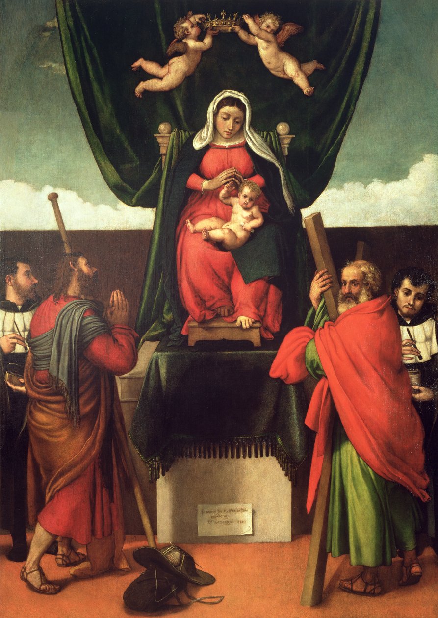 Madonna and Child Enthroned with Four Saints, 1546 by Lorenzo Lotto