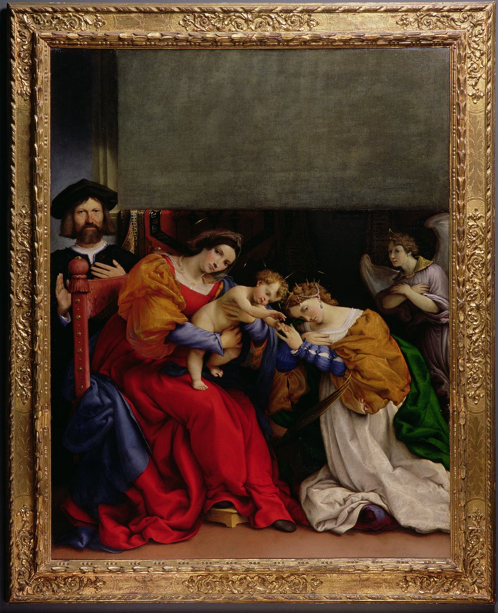The Mystic Marriage of St. Catherine with the patron Niccolo Bonghi, 1523 by Lorenzo Lotto