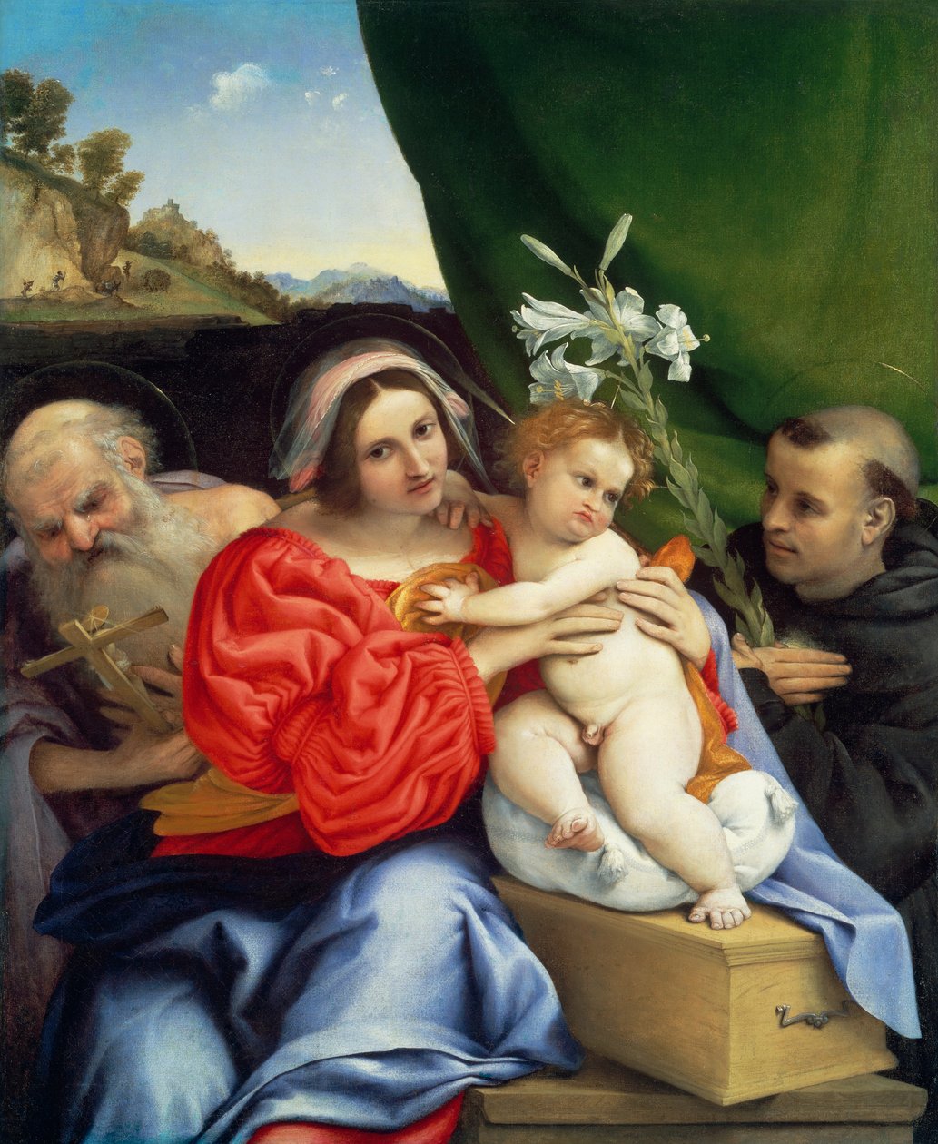 Virgin and Child with Saints Jerome and Nicholas of Tolentino by Lorenzo Lotto