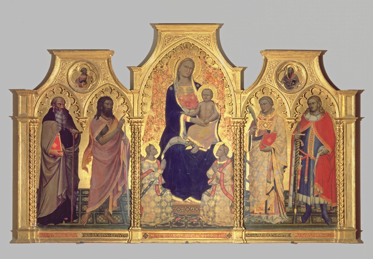 Madonna and Child with St. Anthony Abbot, St. John the Baptist, St. Lawrence and St. Julian by Lorenzo di Niccolo Gerini