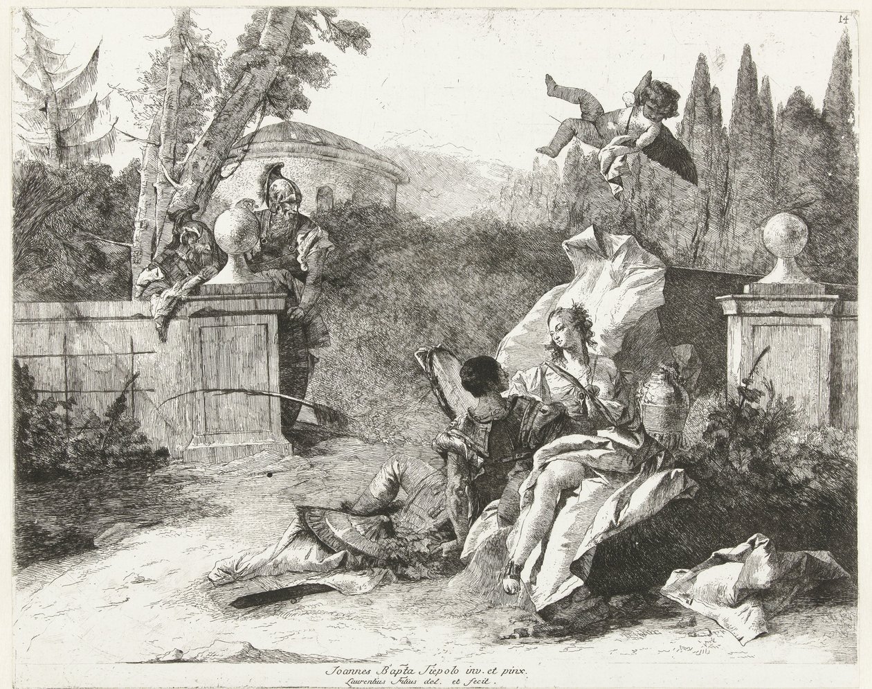 Rinaldo and Armida Spied on by Ubaldo and Carlo by Lorenzo Baldissera Tiepolo