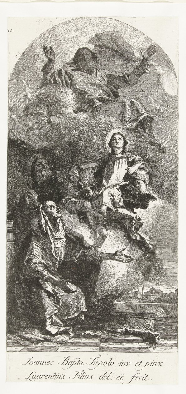 Sts Joachim and Anna with God the Father and the Virgin by Lorenzo Baldissera Tiepolo