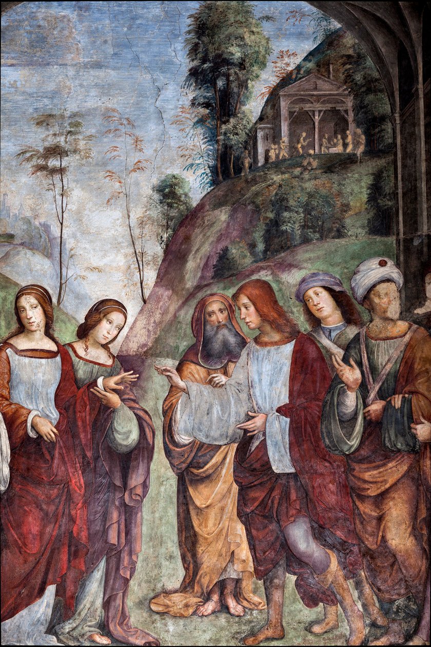 Life of St Cecilia: Wedding of St Cecilia and Valerian (detail) by Lorenzo Costa