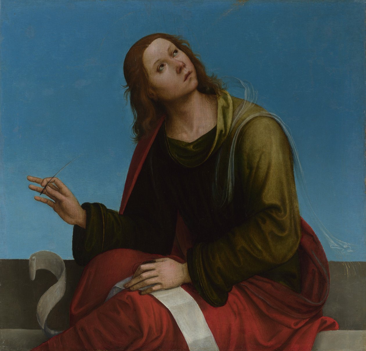 Saint John the Evangelist High Altarpiece, Oratory of S. Pietro in Vincoli, 1505 by Lorenzo Costa