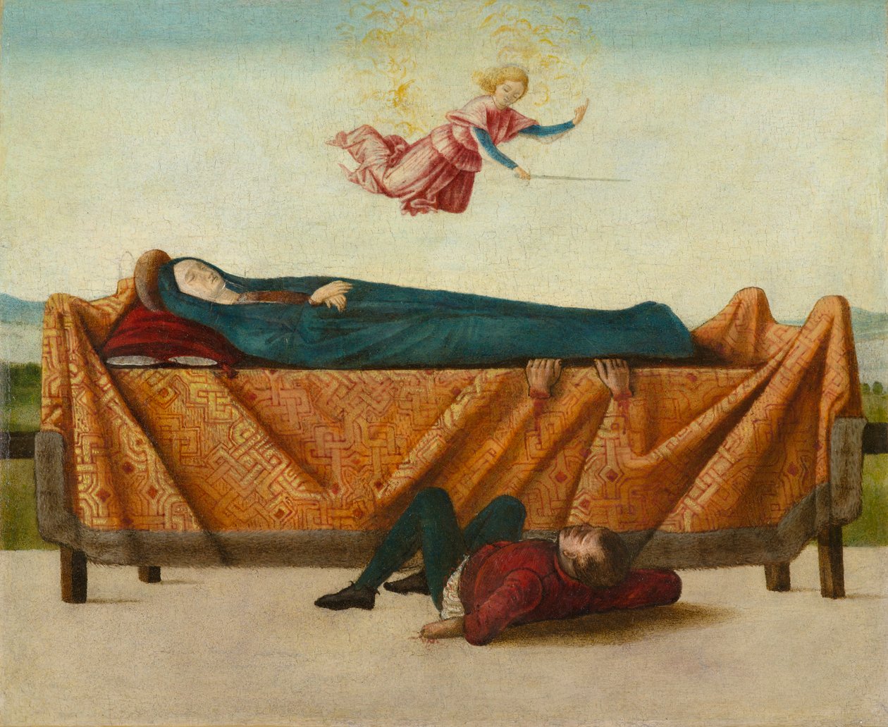 The Miracle of the Catafalque (panel B), circa 1500-1506 by Lorenzo Costa