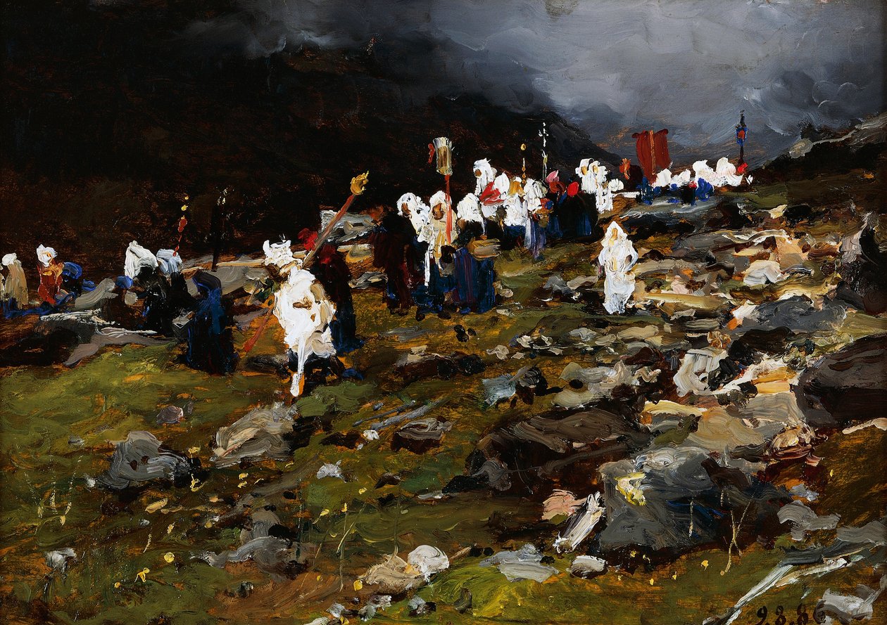 Procession in High Mountain by Lorenzo Delleani