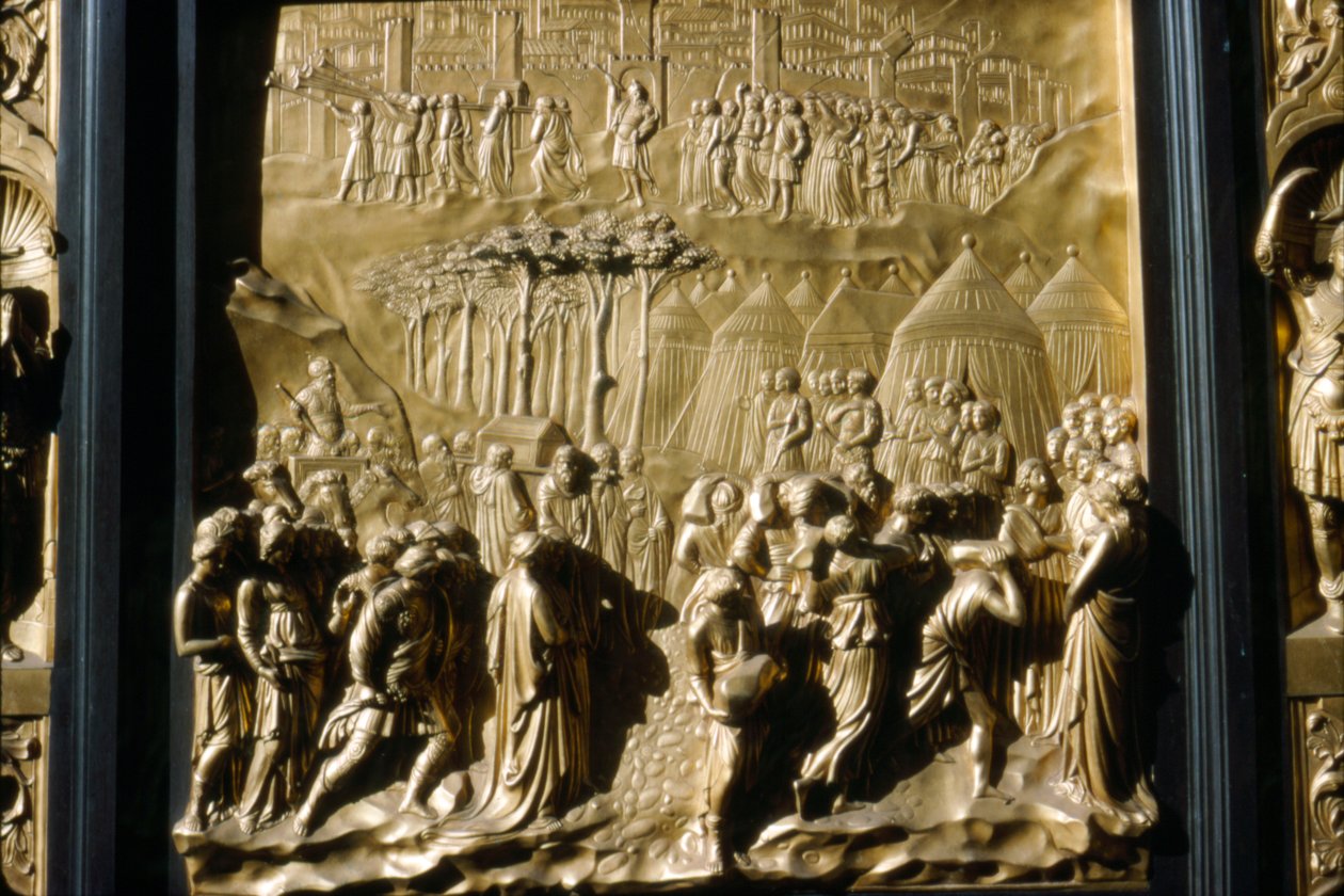 Israelites Take Jericho, (detail) of Baptistry Door, Florence, Italy, c15th century by Lorenzo Ghiberti