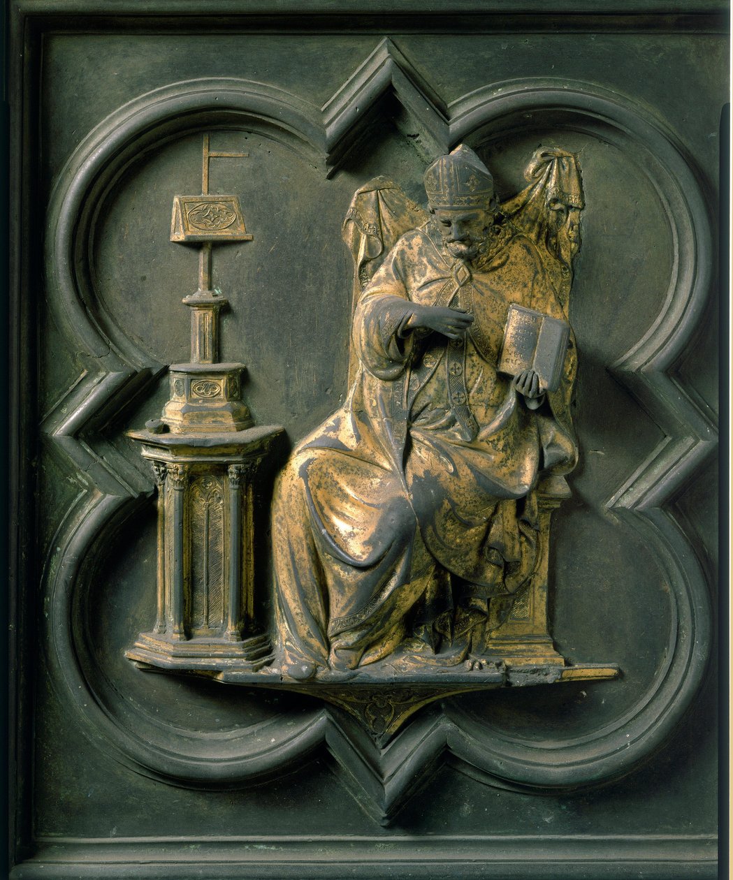 North Gate, Exterior Detail: Saint Augustine by Lorenzo Ghiberti