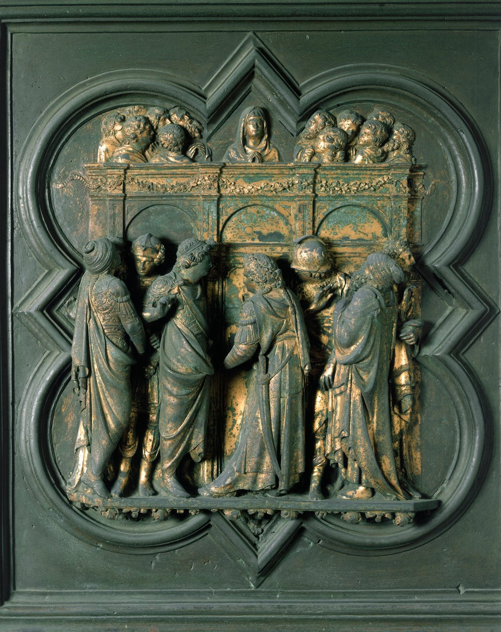 North Gate (called Gate of the Cross, in the North), exterior detail: Pentecost (Bronze sculpture by Lorenzo Ghiberti) by Lorenzo Ghiberti