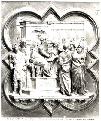Pontius Pilate Washing His Hands, relief from the Baptistry doors, c.1403 by Lorenzo Ghiberti