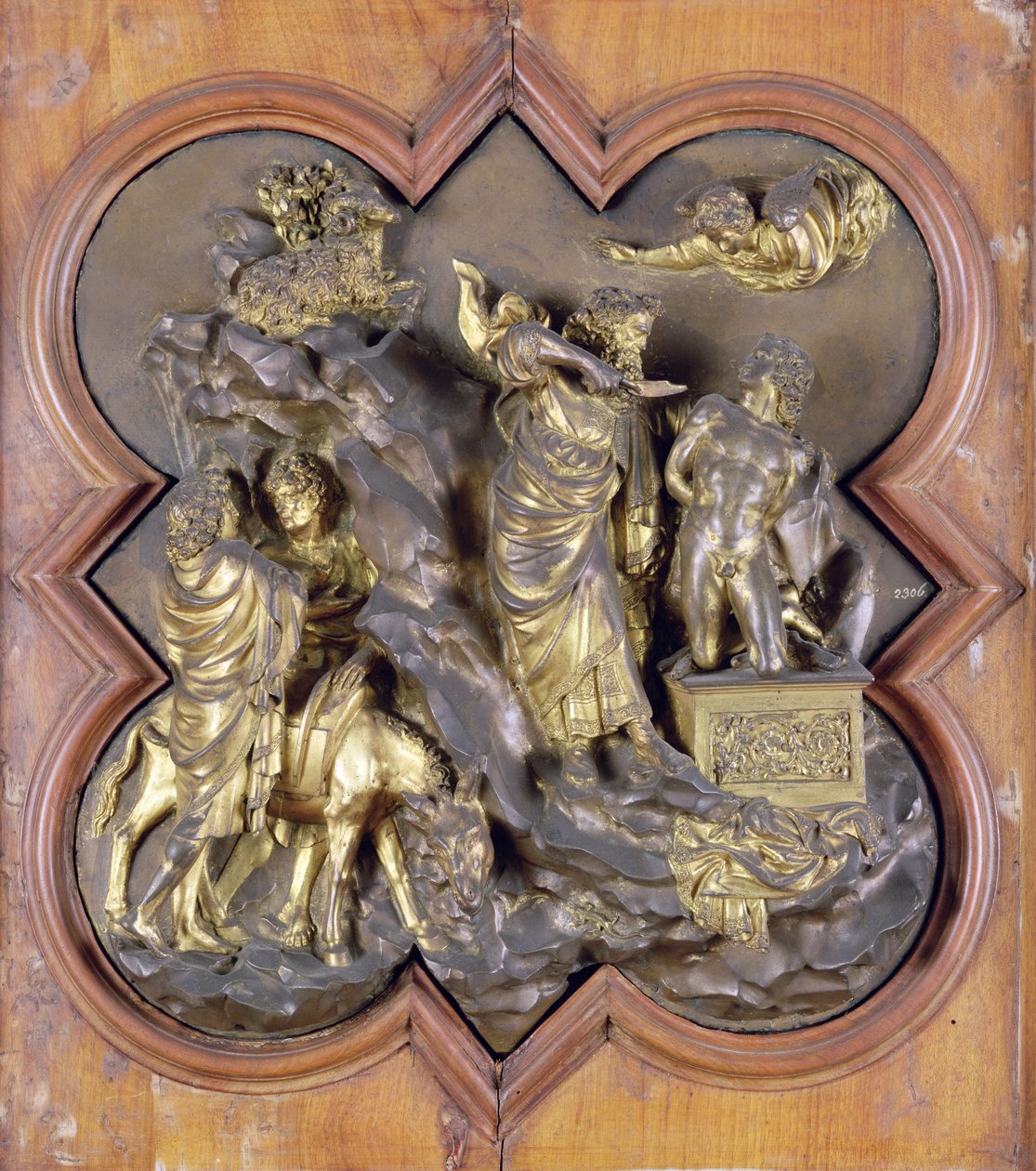 The Sacrifice of Isaac, bronze competition relief for the Baptistry Doors, Florence, 1401 by Lorenzo Ghiberti
