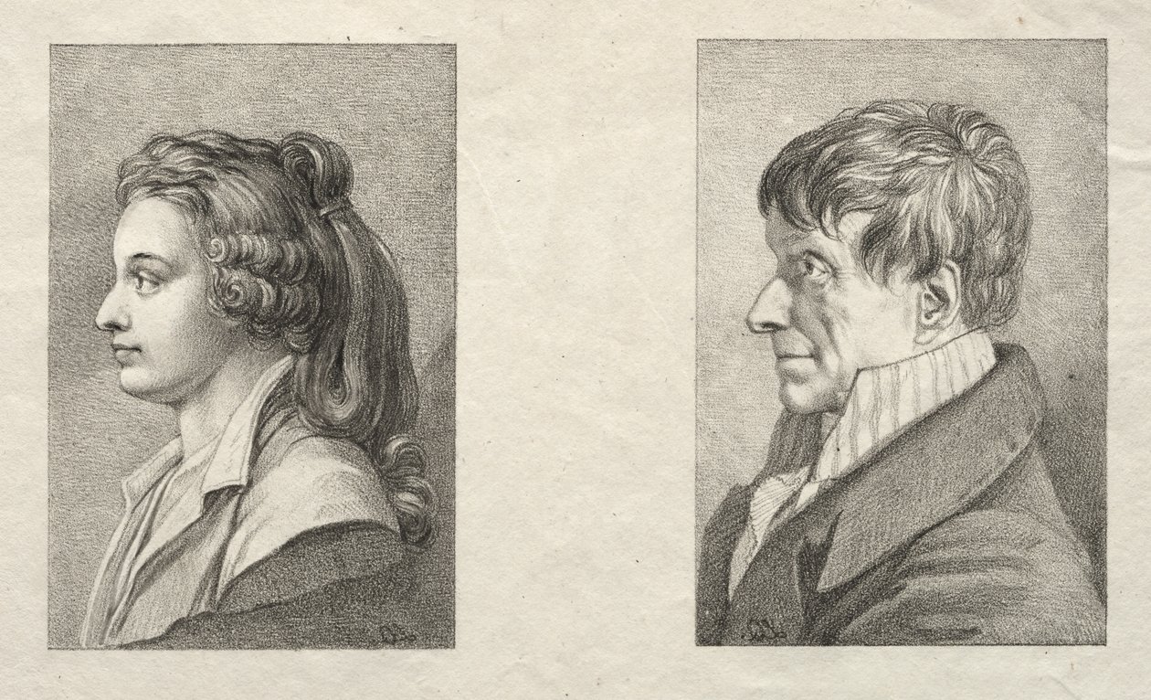 Profile Portrait of a Woman and a Man by Lorenzo II Quaglio