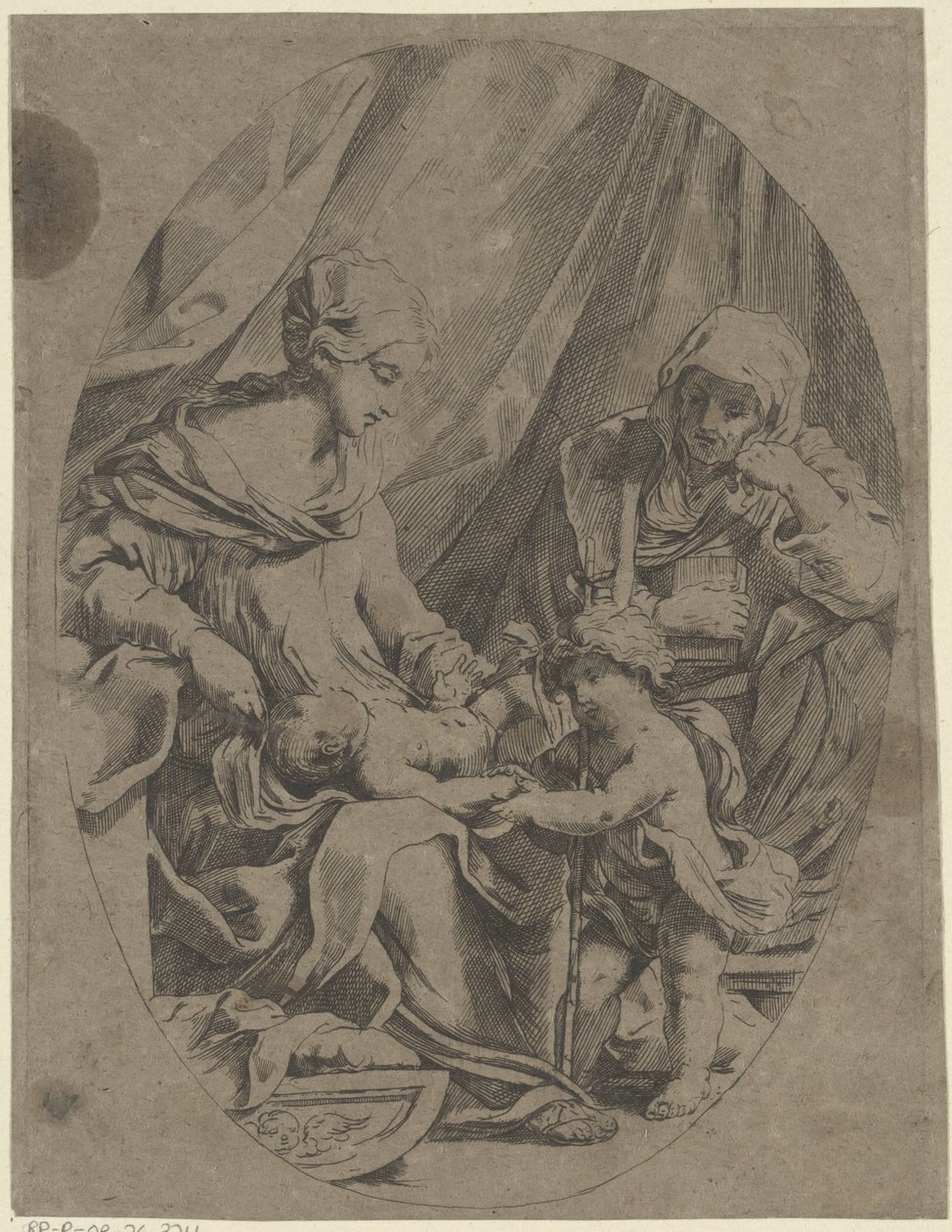 Mary with the Christ Child, Young John the Baptist, and Elizabeth by Lorenzo Loli