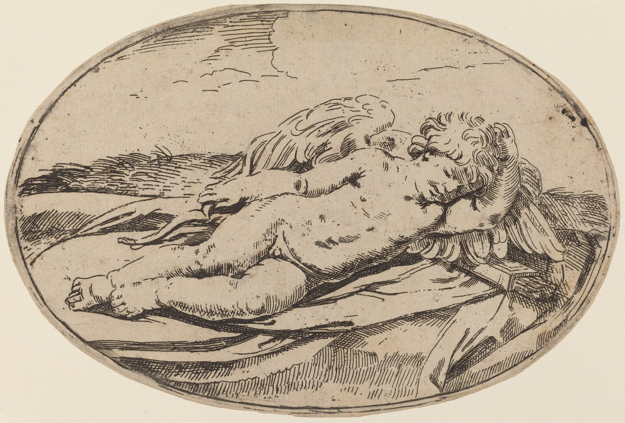 Sleeping Cupid by Lorenzo Loli after Guido Reni