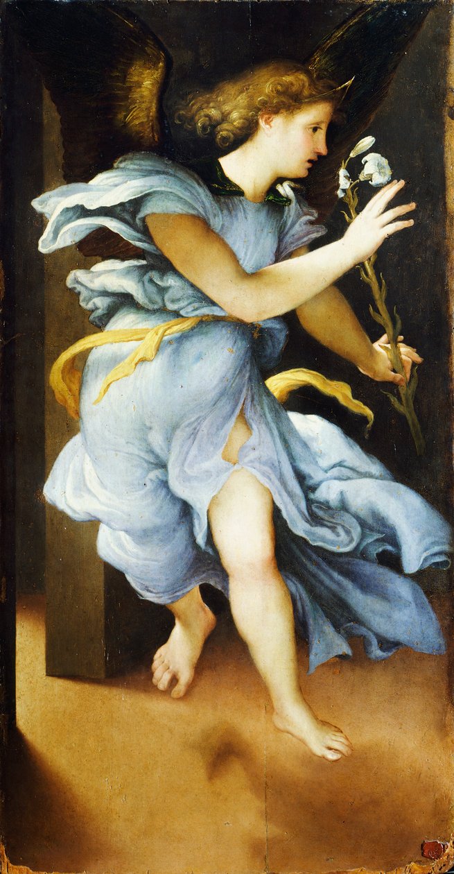 Announcing Angel, circa 1525, by Lorenzo Lotto (1480 ca- 1556) by Lorenzo Lotto