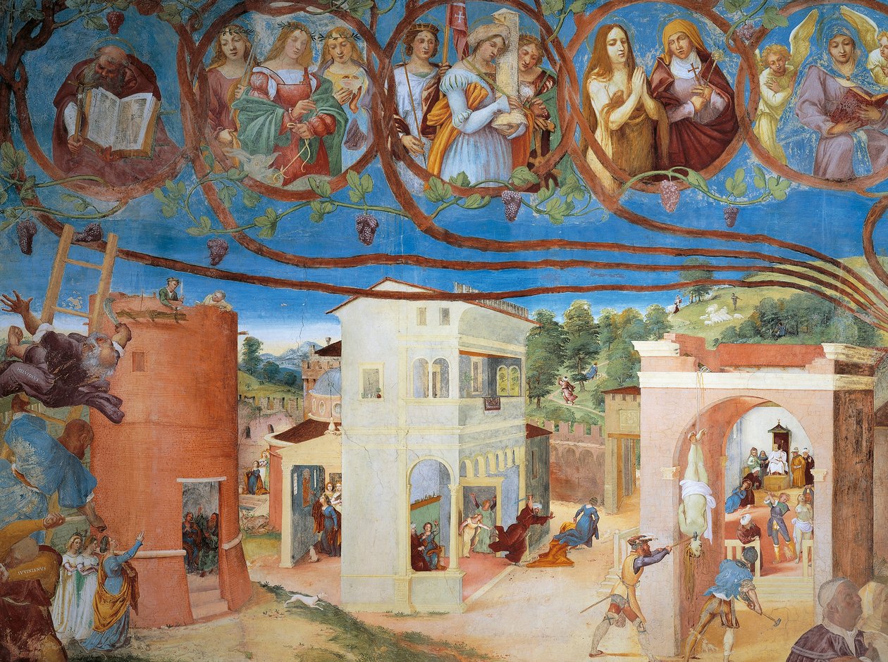 Christ-Vine and Legend of Saint Barbara (detail) by Lorenzo Lotto