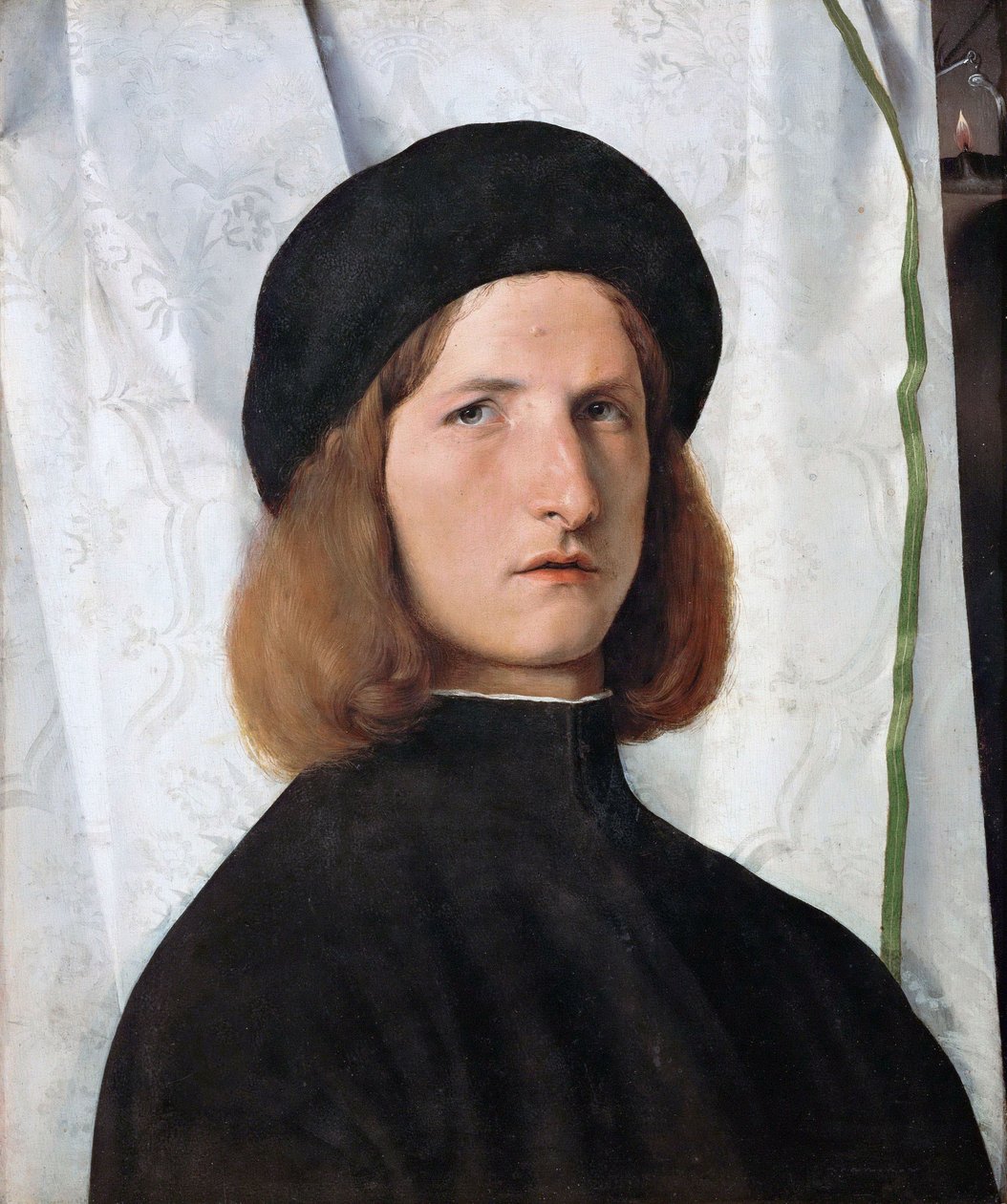 Portrait of a Young Man with a Lamp by Lorenzo Lotto