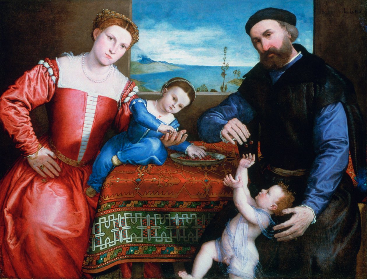 Giovanni della Volta with his Wife and Children by Lorenzo Lotto