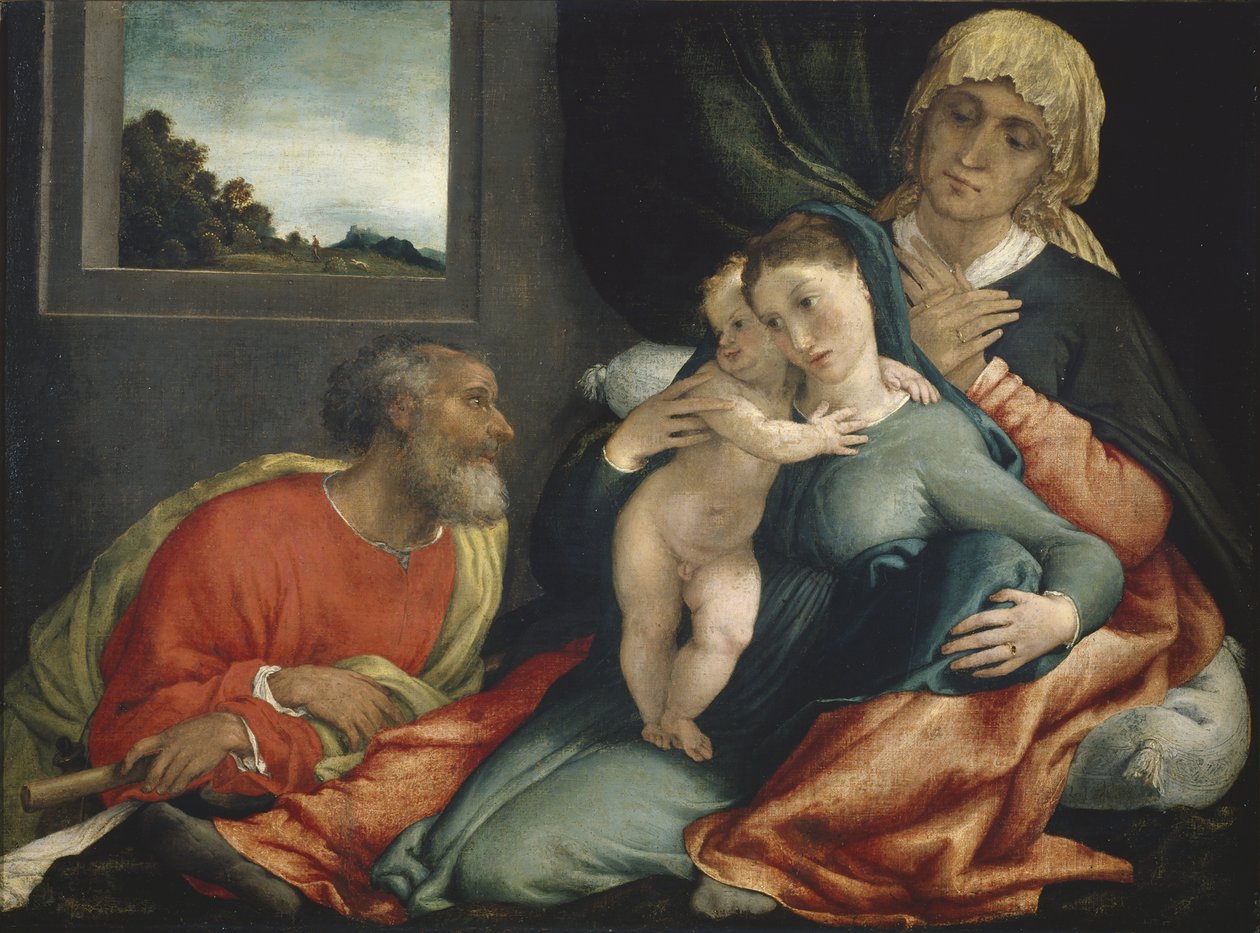 Holy Family with Saints Anne and Joachim by Lorenzo Lotto