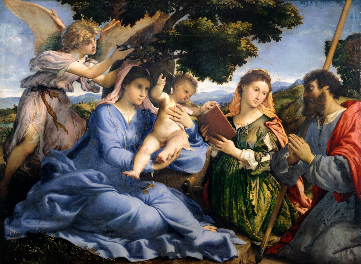 Madonna and Child between Saints Catherine of Alexandria and Thomas by Lorenzo Lotto