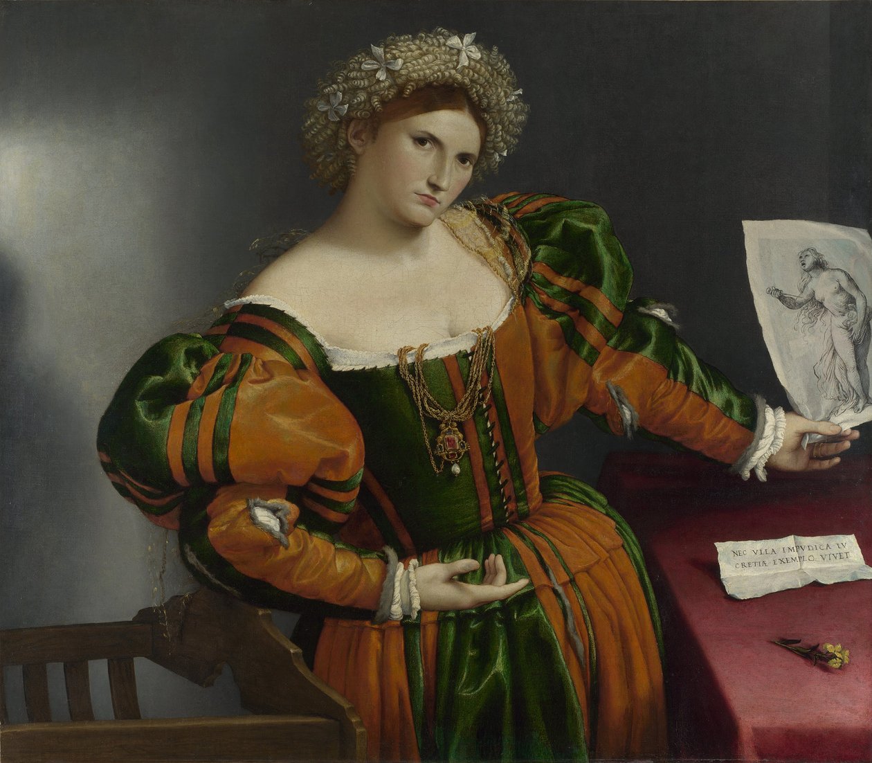 Portrait of a Woman inspired by Lucretia by Lorenzo Lotto