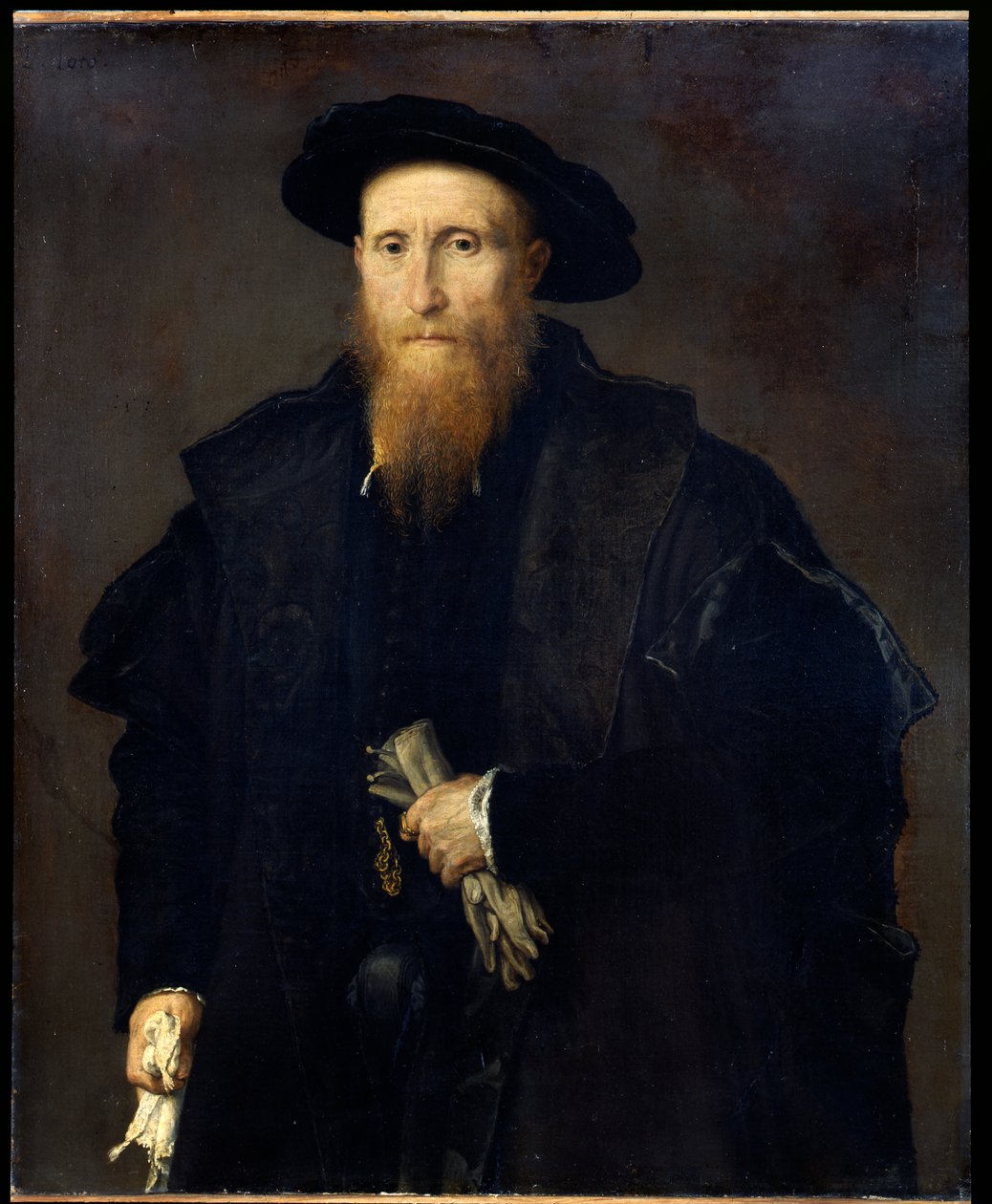 Portrait of an Elderly Gentleman with Gloves (Liberale da Pinedel?) by Lorenzo Lotto