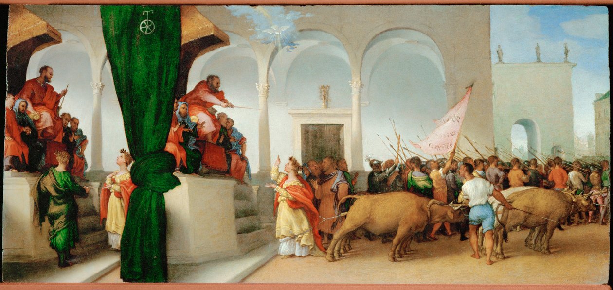 Saint Lucia Before Consul Paschasius by Lorenzo Lotto