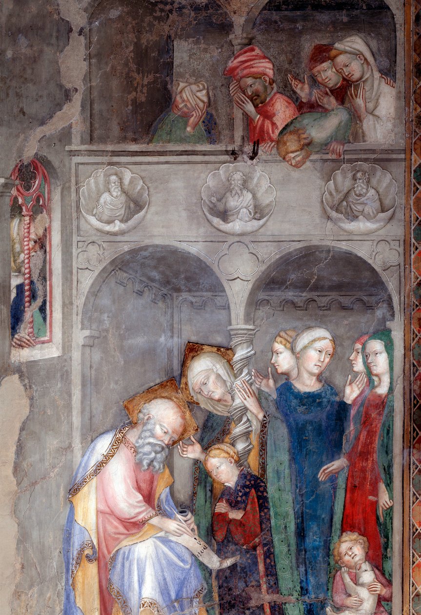 Archangel Gabriel announces the birth of Saint John the Baptist to Zechariah and Elisabeth (detail) by Lorenzo Salimbeni