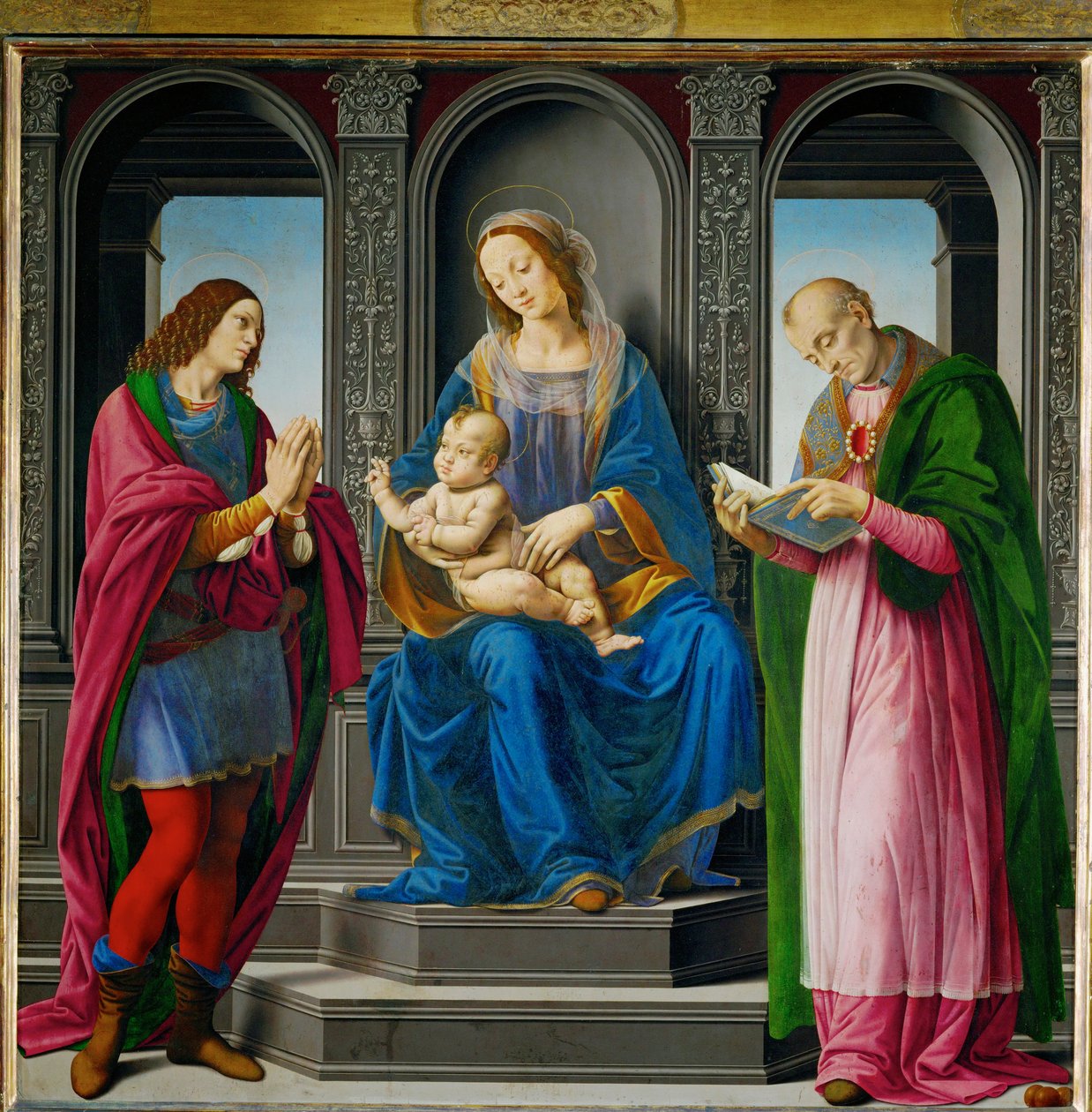 Madonna and Child with Saint Julian and Saint Nicholas of Myra by Lorenzo di Credi