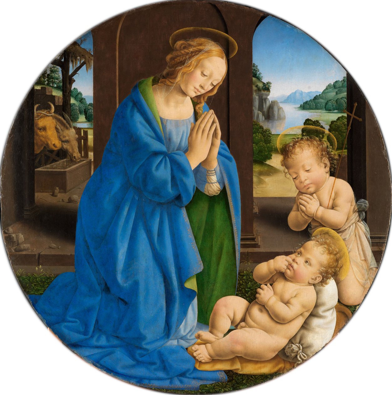 Mary Adoring the Child, with the Infant Saint John by Lorenzo di Credi