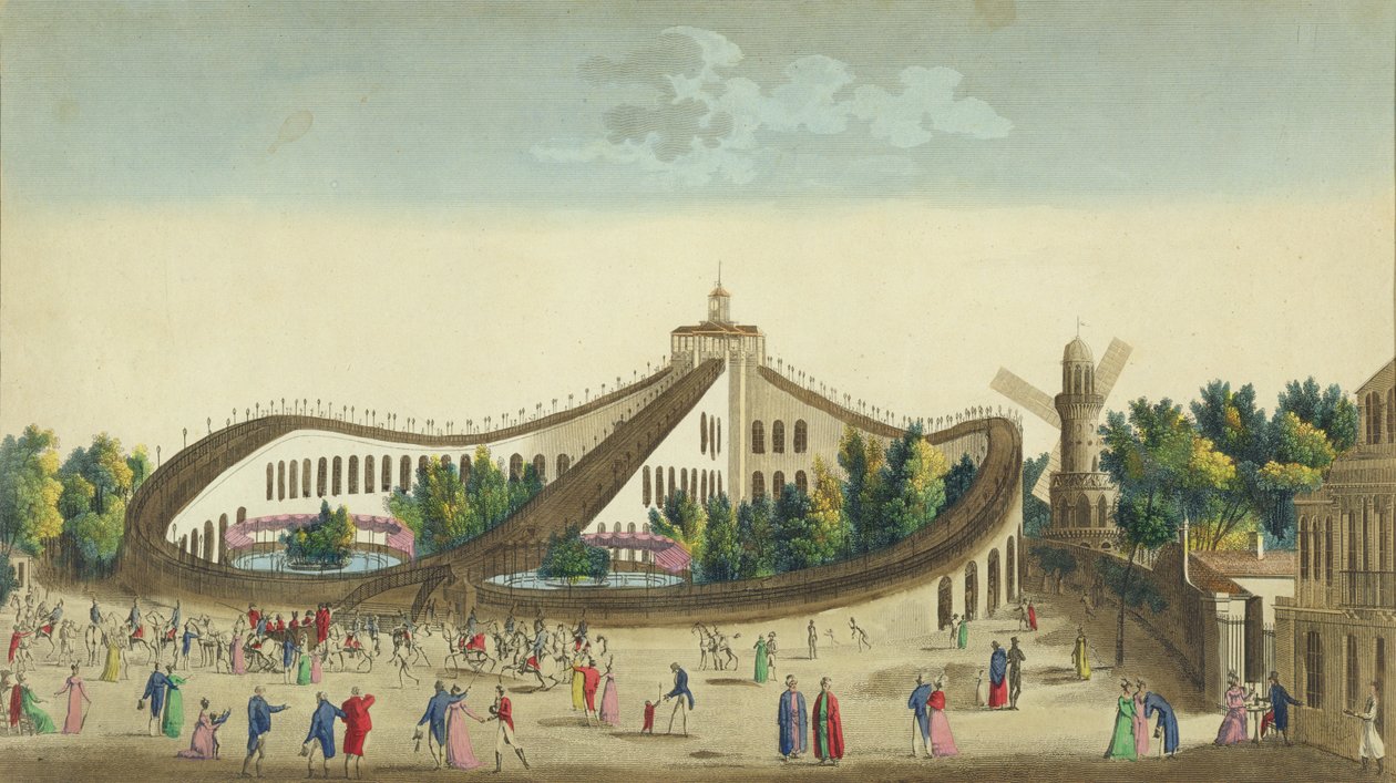 Promenades Aeriennes, Jardin Baujon, c.1817 by Ambroise Louis Garneray