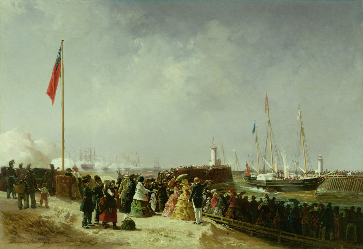 The Departure of the Steam Packet at Boulogne by Louis Bentabole