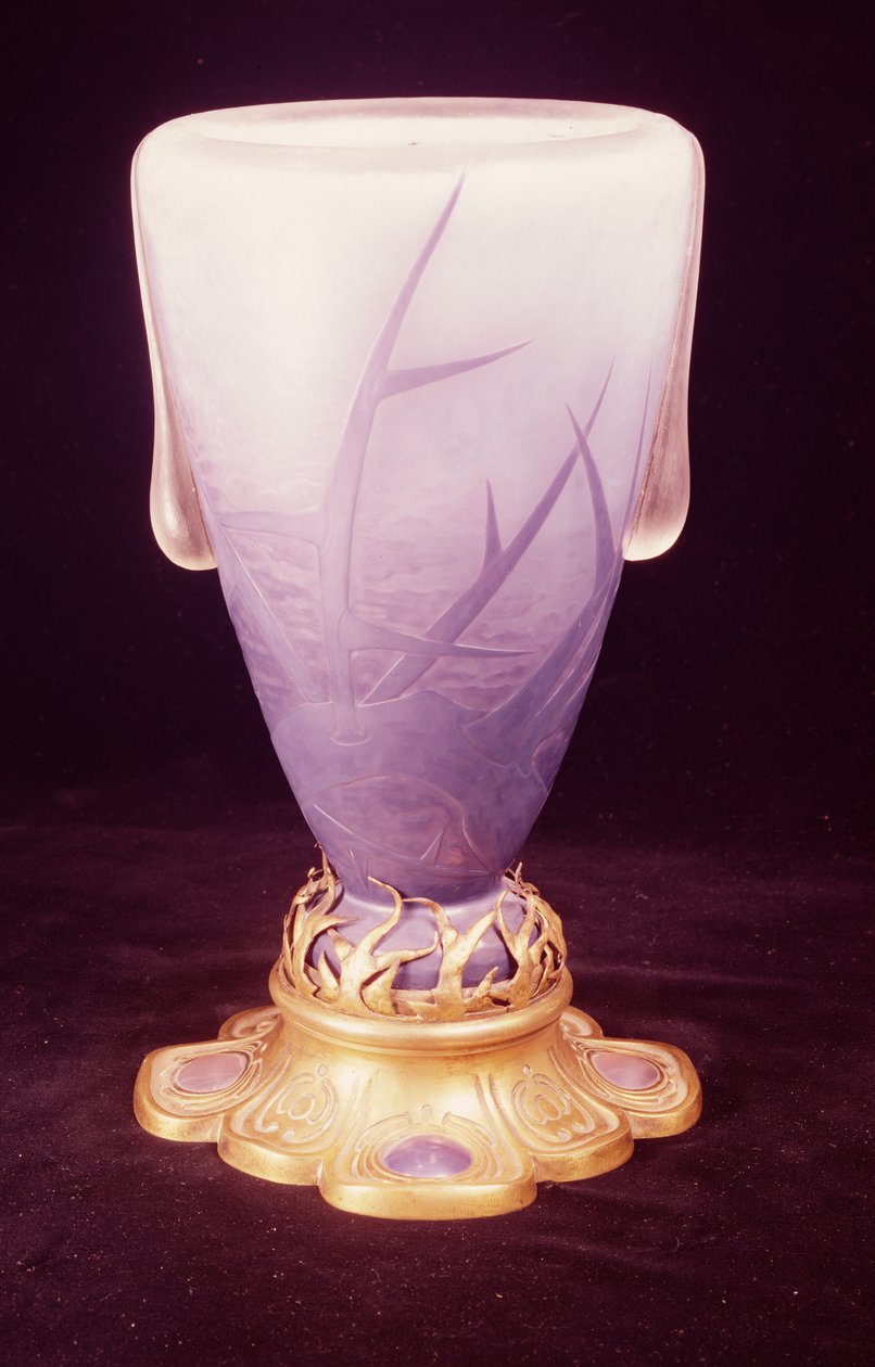 Favrile vase with ormolu base by Louis Comfort Tiffany