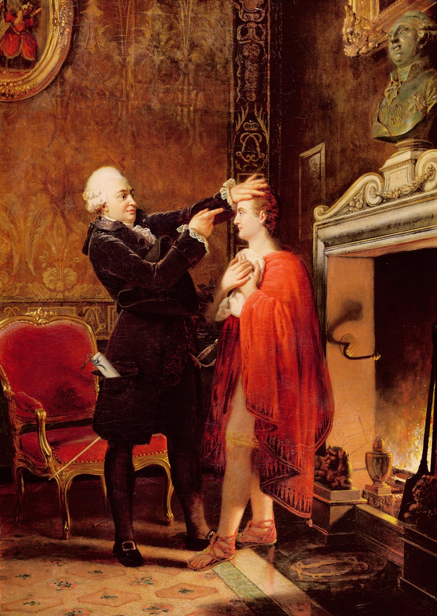 Jean-Francois Ducis Telling the Future of the Actor, Talma, by Reading the Lines on His Face, 1833 by Louis Ducis