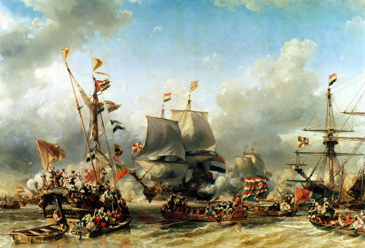 The Embarkation of Ruyter and William de Witt in 1667 by Eugene Isabey