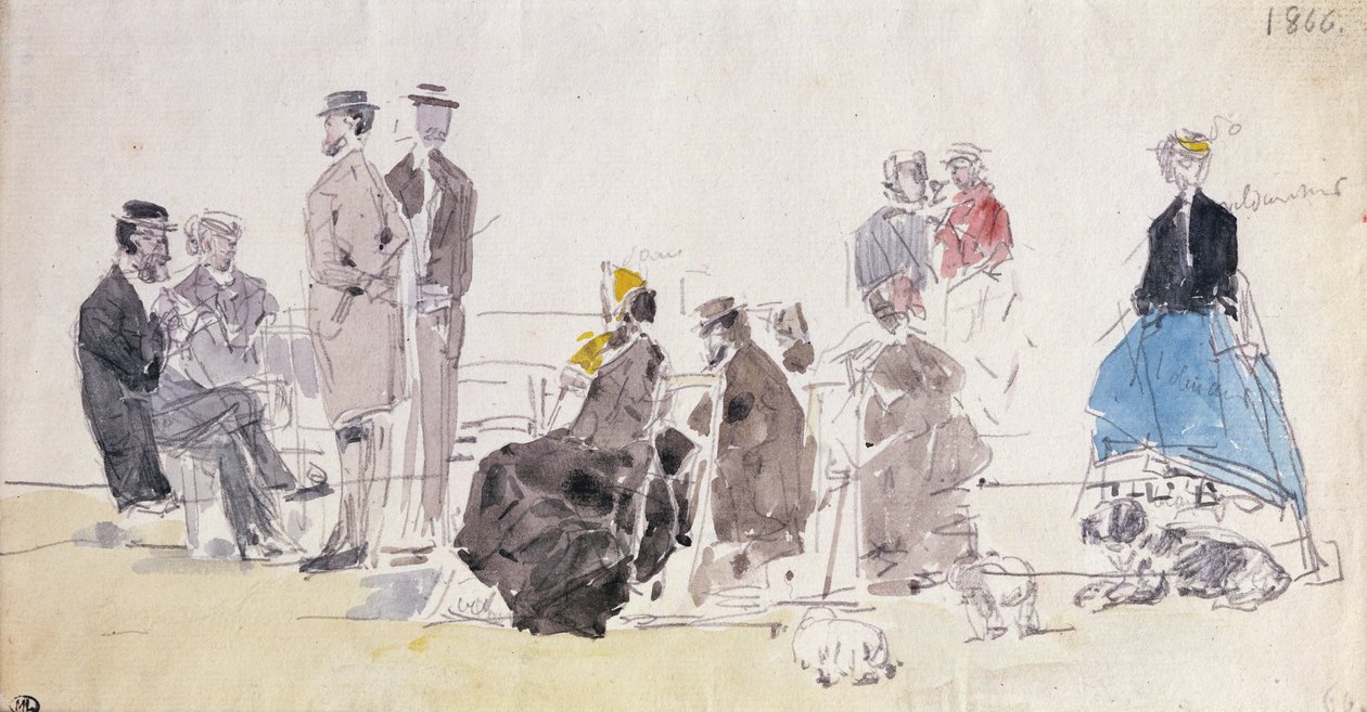 On the Beach by Eugene Louis Boudin