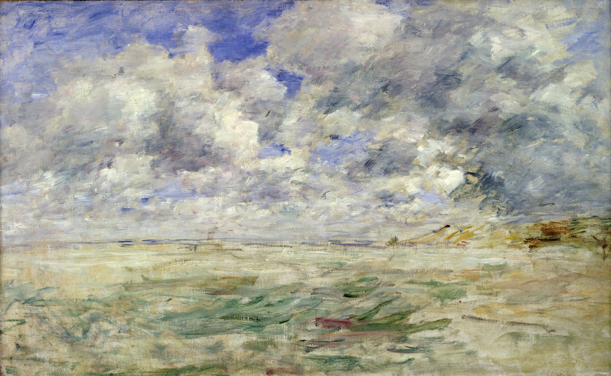 Stormy Sky Above the Beach at Trouville by Eugene Louis Boudin